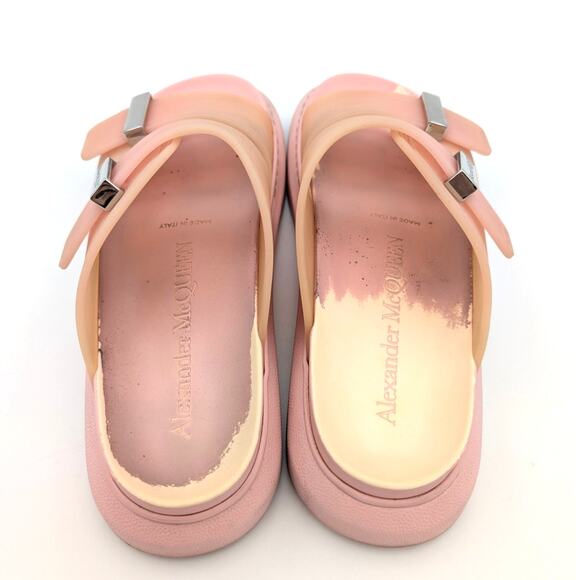 Alexander McQueen Hybrid Buckled Rubber Sandals Women's Pink Size US7 EU37.5 - Picture 5 of 13